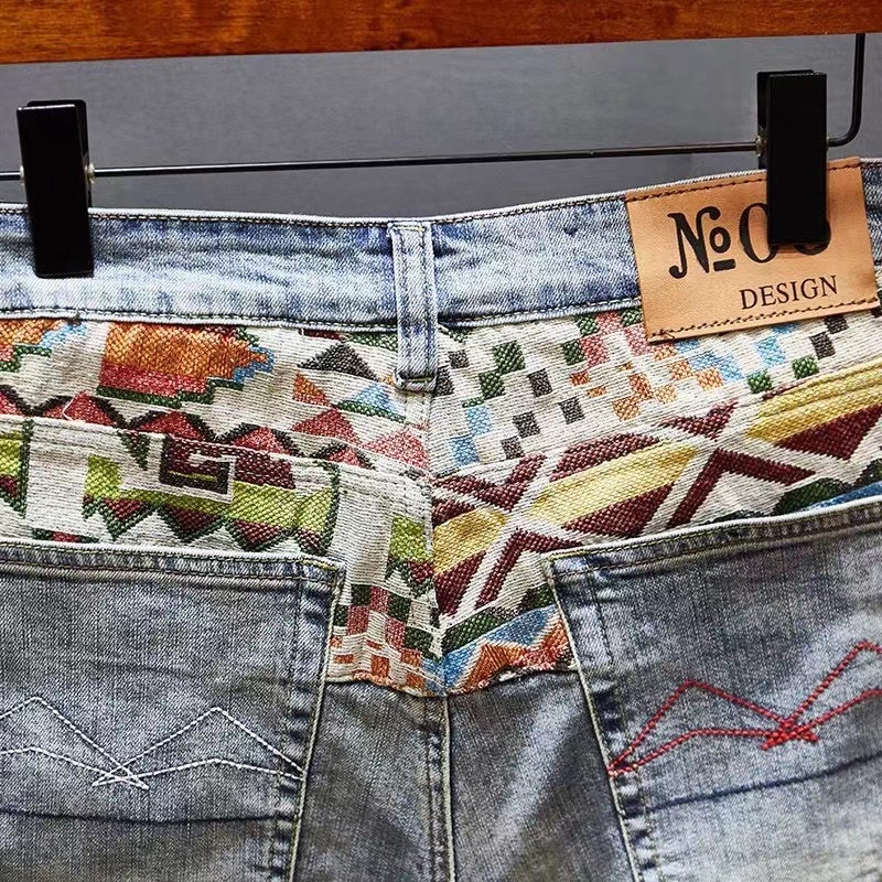 Traper kratke hlače za tinejdžere s izšivkom i poderotinama, korejski stil, uski kroj, mikroelastičnost, ljeto