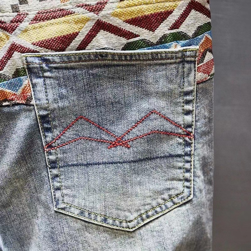 Traper kratke hlače za tinejdžere s izšivkom i poderotinama, korejski stil, uski kroj, mikroelastičnost, ljeto