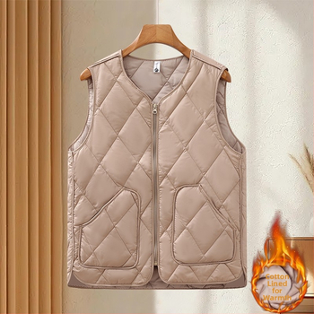 Kokvilnas vestes rudens–ziemas sezonai, elegantais ikdienas stils, bez gludināšanas, garums 50–65 cm