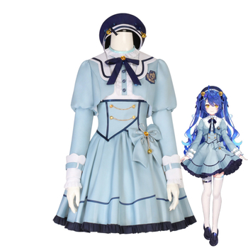 Frontier VTuber cosplay set complet – pentru femei, poliester 70–80% cu fibre de celuloză regenerată până la 30%, pentru jocuri/roluri în animație, primăvara 2025.