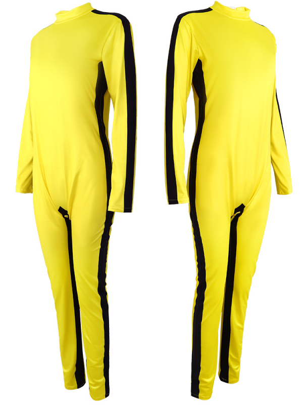 Costum cosplay Bruce Lee Kung Fu – țesătură Milk Silk, 90-95% poliester, spandex, unisex, pentru roluri și spectacole