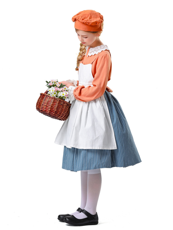 Dječja scenasti cosplay haljina – vrtna sobarica stil, poliester 70–80%, izlazak 2025. jesen, model 5842, za djevojčice do 17 godina