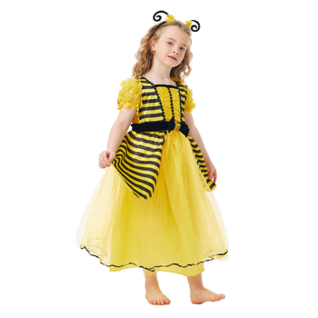 Costum cosplay pentru copii pentru Bee Festival pentru reprezentații pe scenă; poliester cu elastan; pentru fete sub 17 ani; primăvara 2025; fără guler