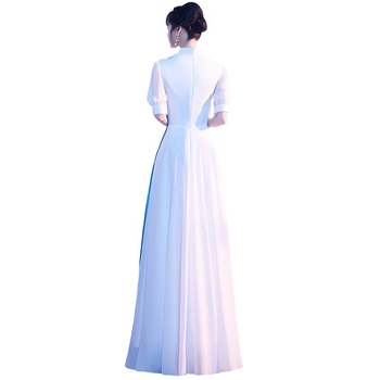 Rochie de reprezentație de cor pentru eleve, rochie lungă pentru concurs de cântat, costum de dans etnic, țesătură poliester și clorură de vinil, vara 2024