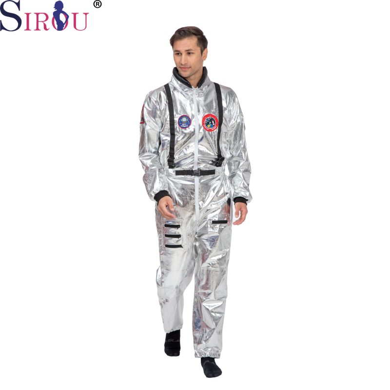 Costum cosplay astronaut pentru Halloween și reprezentații pe scenă | Unisex, adulți, țesătură principală poliester 95%, căptușeală poliester 90%