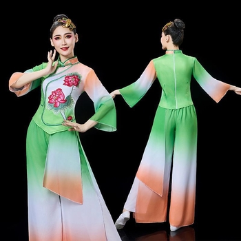 Costum de dans Yangko pentru femei — Set pentru dans popular, țesătură poliester, primăvara 2025