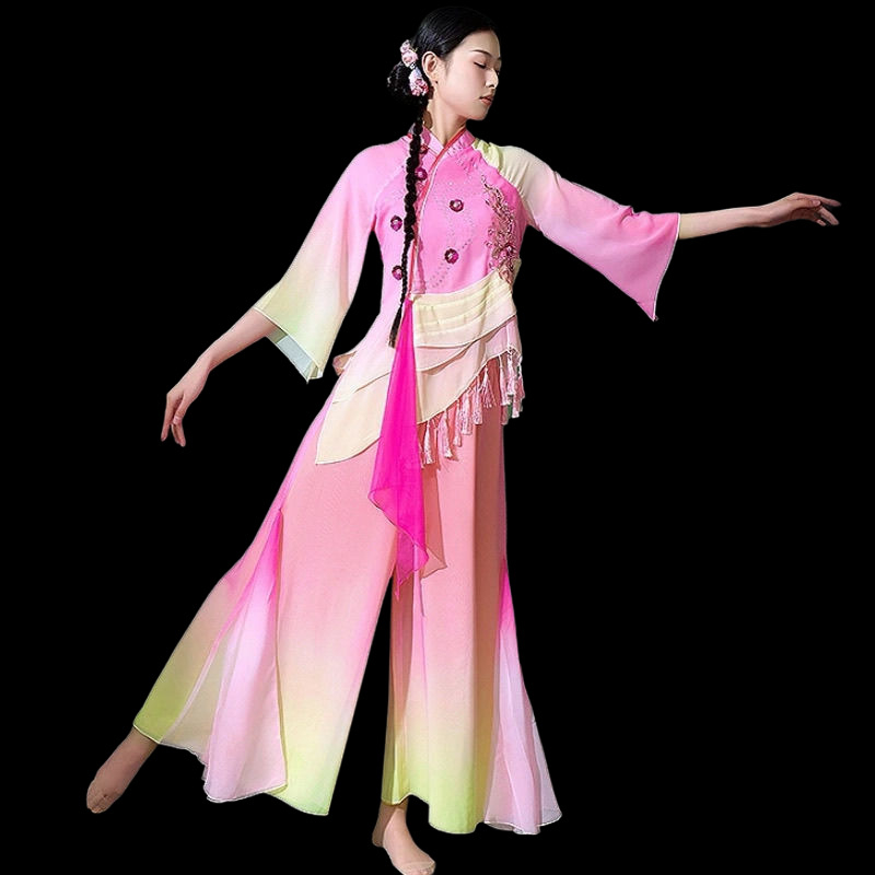 Costum de dans folcloric clasic, unisex, primăvara 2025, One xu, cu etichetă la guler și etichete