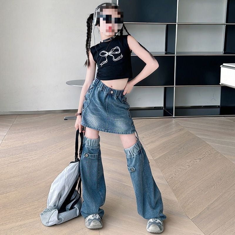 Bērnu bez piedurknēm topiņš/vest, džez dejai stilā, korejiešu stilā, kokvilna 95%, vecums 1–3 gadi, vasara 2024