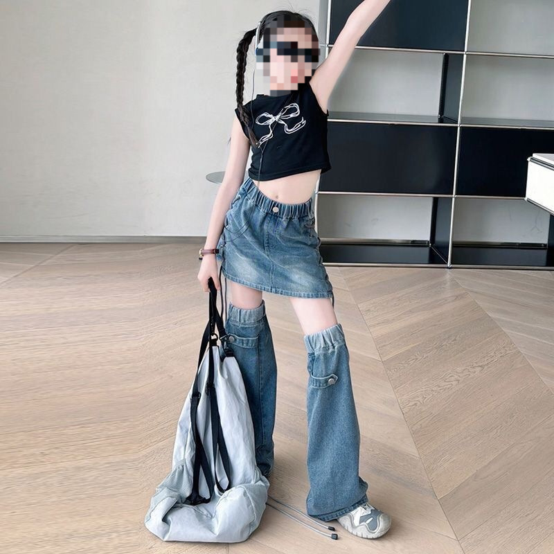 Bērnu bez piedurknēm topiņš/vest, džez dejai stilā, korejiešu stilā, kokvilna 95%, vecums 1–3 gadi, vasara 2024