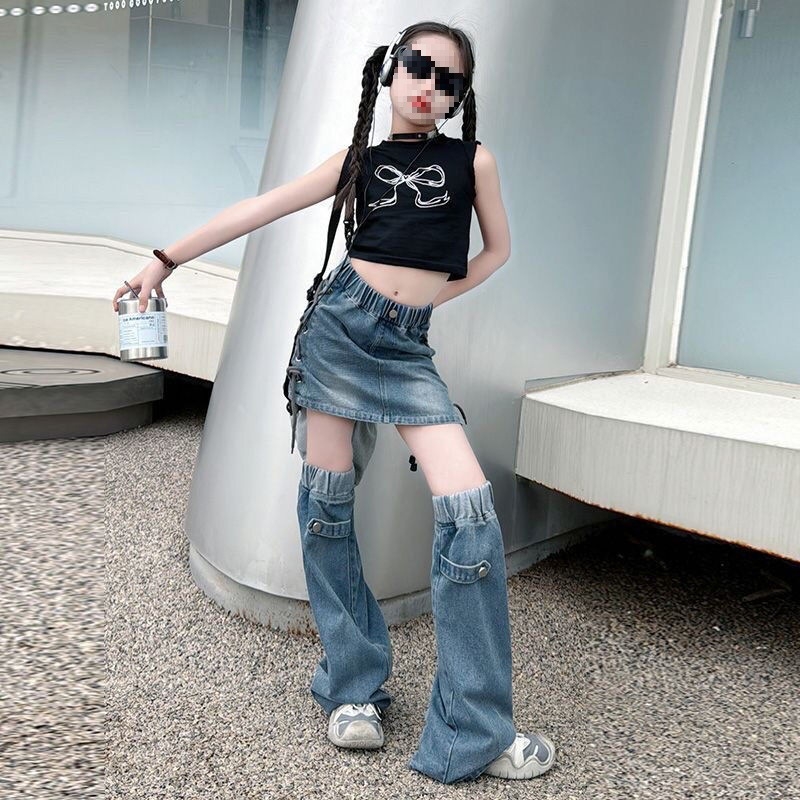 Bērnu bez piedurknēm topiņš/vest, džez dejai stilā, korejiešu stilā, kokvilna 95%, vecums 1–3 gadi, vasara 2024