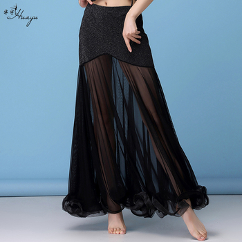 Női has-tánc edzés szoknya nylon alapanyagból és hálós anyagból, hosszú uszonyos siluettal