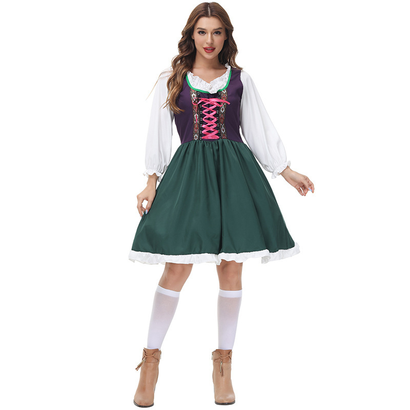 Bavarijski tradicionalni kostim za žene, Oktoberfest izvedba, trodjelni set, od pamukove smjese s elastanom