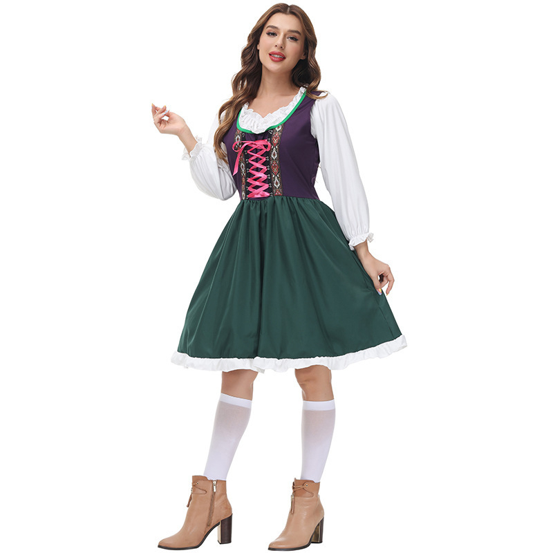 Bavarijski tradicionalni kostim za žene, Oktoberfest izvedba, trodjelni set, od pamukove smjese s elastanom