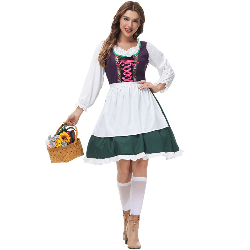 Bavarijski tradicionalni kostim za žene, Oktoberfest izvedba, trodjelni set, od pamukove smjese s elastanom