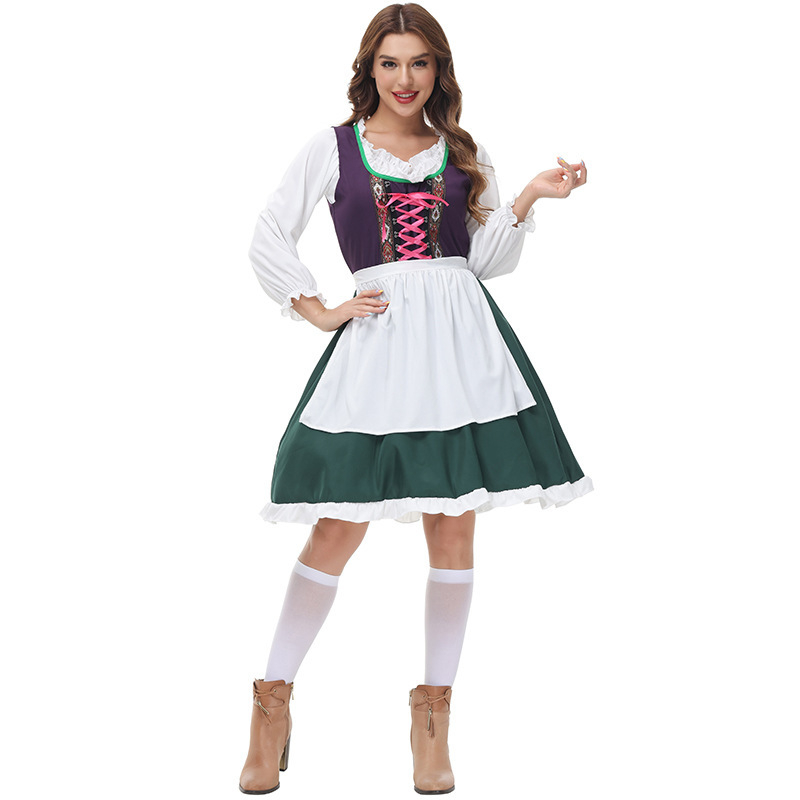 Bavarijski tradicionalni kostim za žene, Oktoberfest izvedba, trodjelni set, od pamukove smjese s elastanom