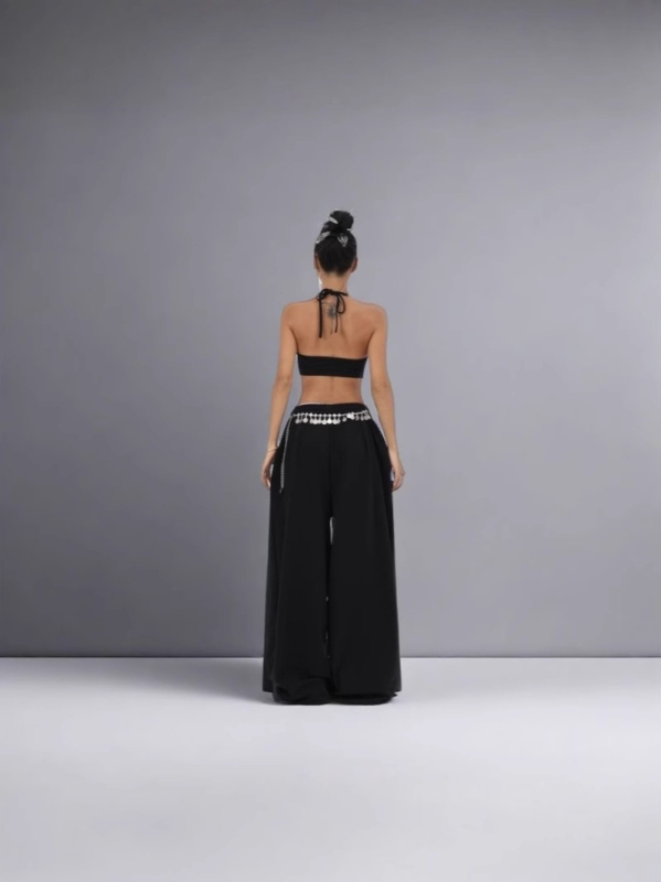 Djevojački komplet s kapuljačom i slobodnim strukom te ravnim hlačama – poliester 90–95%, otisak, proljeće 2025