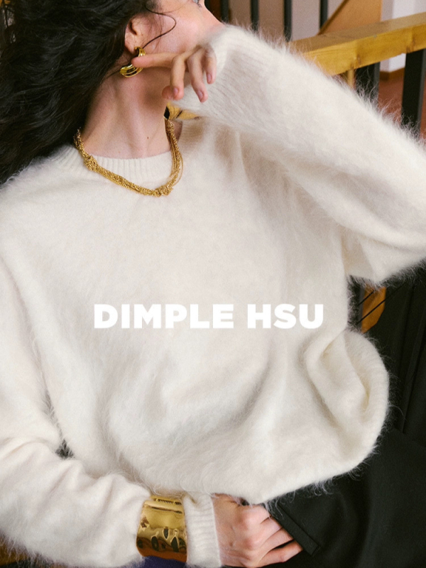 Pulover od brušenog kašmira s kapuljom, slobodan kroj, okrugli izrez, dugi rukavi, 95% kašmir