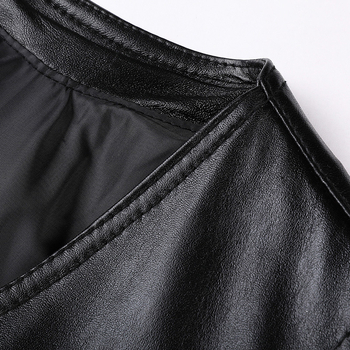 PERRY BURRY γνήσιο δερμάτινο γιλέκο, V-λαιμού, χωρίς μανίκια, ίσια γραμμή, μονόπερκο κούμπωμα, κύριο ύφασμα: δέρμα προβάτου