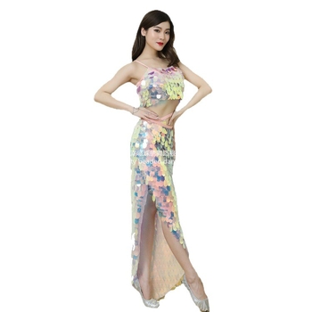 Orientális tánc készlet csípő kendővel és halfarok-szoknyával, tojás alakú flitterekkel, Modal/pamut keverék, 2021 tavasz