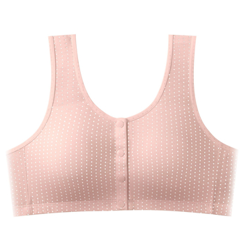 Meifan Sutien de alăptare respirabil, mărime Plus; Material: fibre bamboo + viscoză; Căptușeală din bumbac 97%; nasturi frontali cu imprimeu punctat; Cupă completă; Bretele fixe duble