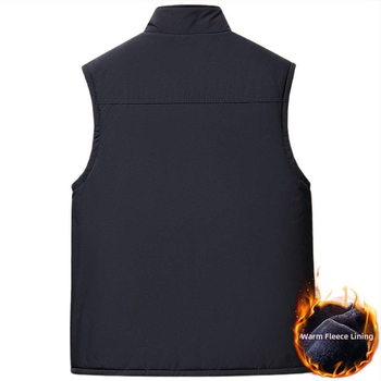 Pánska vesta s kapucňou, fleecovou podšívkou, cordurytkanina, viaceré vrecká, zips