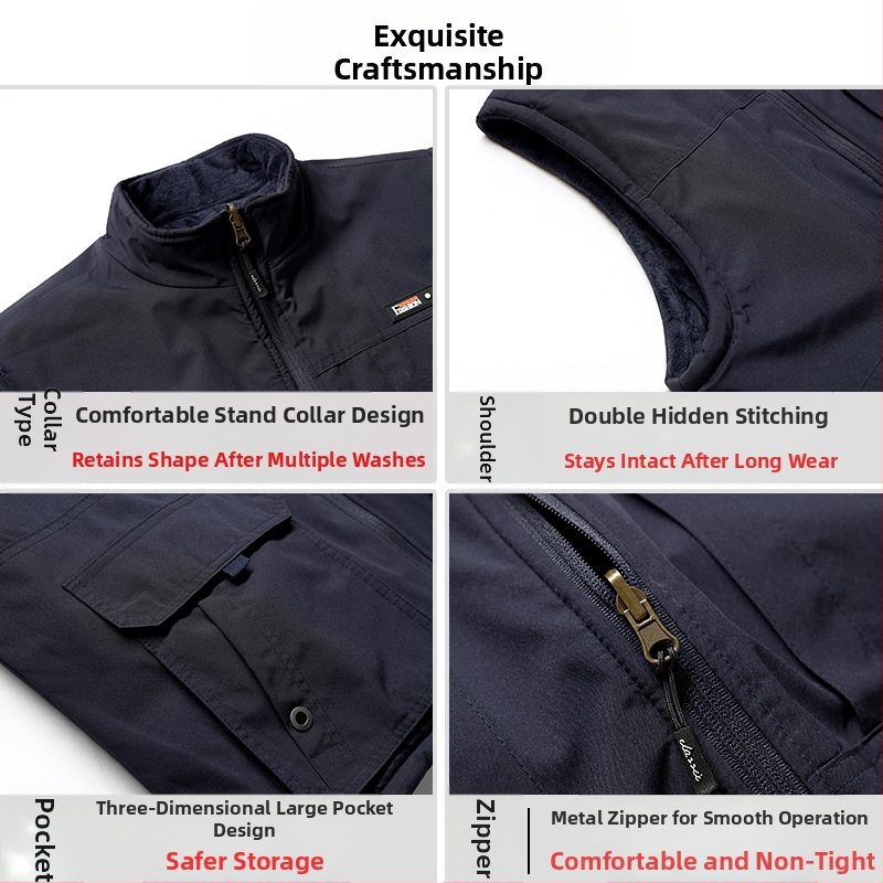 Pánska vesta s kapucňou, fleecovou podšívkou, cordurytkanina, viaceré vrecká, zips