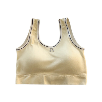 Detská športová podprsenka-vest, nylon, 3/4 miska, tvarovaná miska s tenkým horným a hrubším spodkom, priedušný, pohodlný