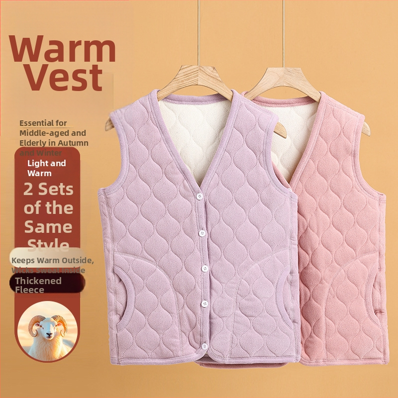 Vlnená vesta pre seniorov, jednofarebný vzor, vidiecky štýl, literárne retro detaily, bežná dĺžka 50–65 cm