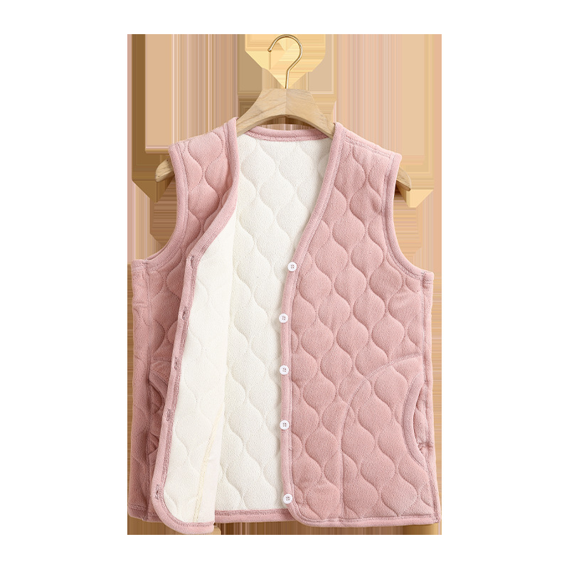 Vunena vesta za starije osobe, jednobojni uzorak, seoski stil, književno retro detalji, standardna duljina 50–65 cm