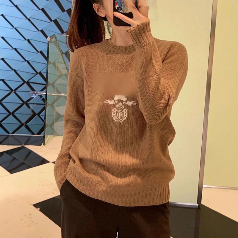 Πλεκτό πουλόβερ με κουκούλα και κέντημα, μείξη μαλλιού προβάτων, 3/4 μανίκια, στρογγυλή λαιμόκοψη, Φθινόπωρο 2025