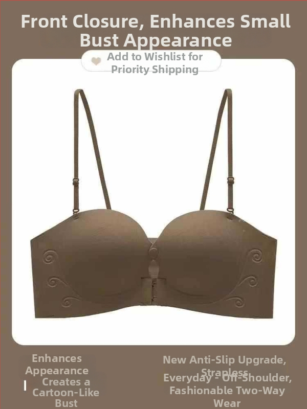 Be petnešėlių krūštis su priekinio užsegimo, nematomas ir be siūlių dizainas, push-up efektas, priešslidinėjimas