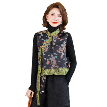 Jacquard bez rukava top, korejski street style, jesen 2025, poliester, dužina 50-65 cm