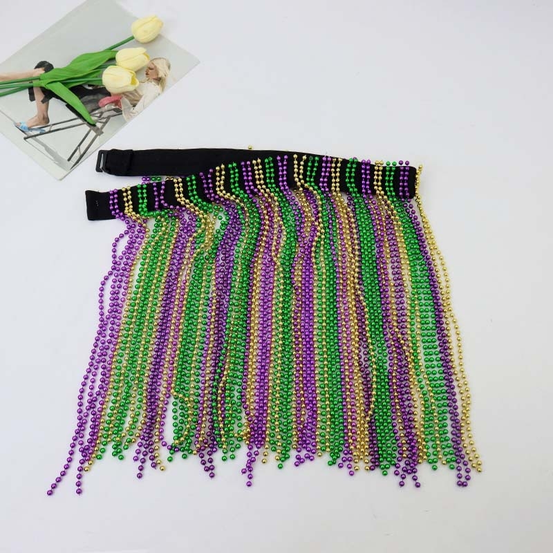 Vēdera deju josta ar pērlītēm un spīdumiem, šūta dejai svārki