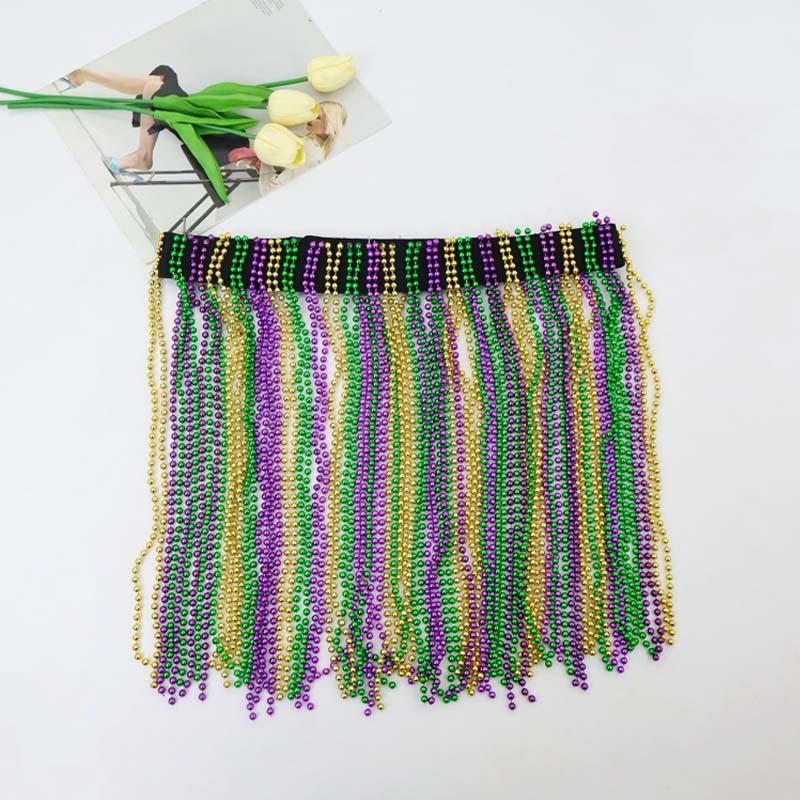 Vēdera deju josta ar pērlītēm un spīdumiem, šūta dejai svārki