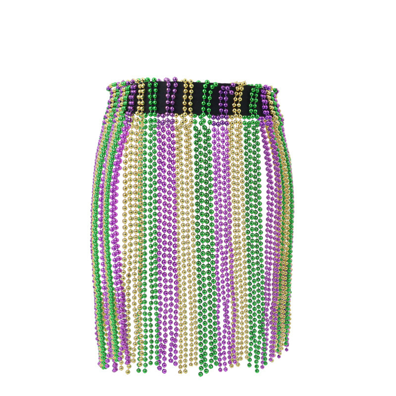 Vēdera deju josta ar pērlītēm un spīdumiem, šūta dejai svārki