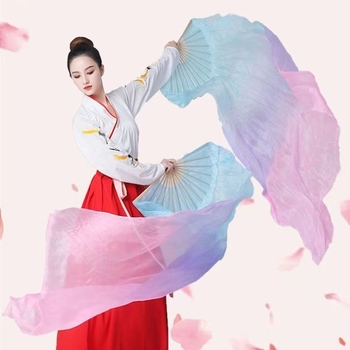 Svilen plesni fan – klasični stil, od bambusa