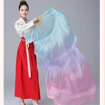 Svilen plesni fan – klasični stil, od bambusa