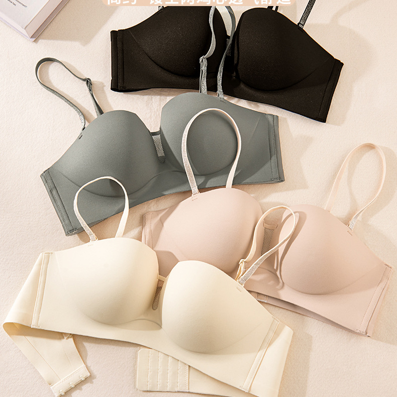 Bežični grudnjak, tubasti dizajn, 1/2 košarica, push-up, bez šavova, najlon