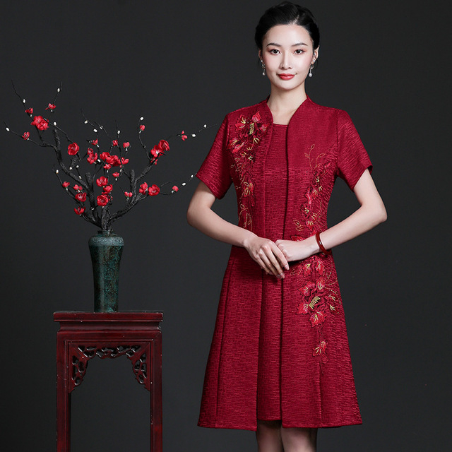 Ruha hamis kétrészes dizájn, A-vonalú midi, V-nyak, rövid ujjú, poliészter