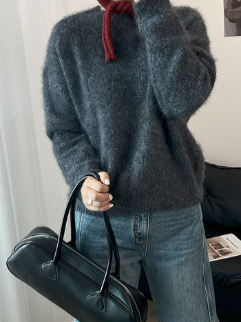 Kašmir pulover s kapuljom, dugi rukavi, jesen 2025, elegantan gradski stil za žene