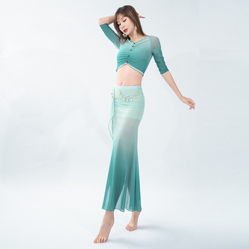 Kostim za trbušni ples od mrežaste tkanine za žene – ljeto 2024, poliestersko/spandeks mješavina (90–95% poliestera)