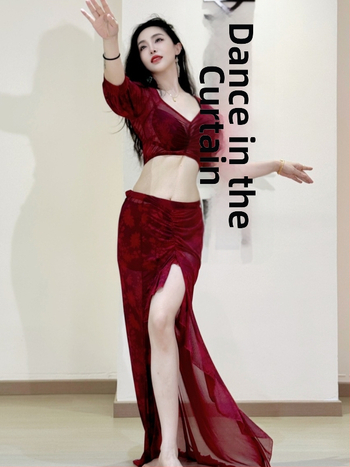 Belly Dance prakses komplekts, Drukāta sietiņa materiāls, Vasara 2025, Poliestera audums (30–50%), Elegants stils