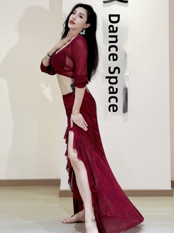 Belly Dance prakses komplekts, Drukāta sietiņa materiāls, Vasara 2025, Poliestera audums (30–50%), Elegants stils