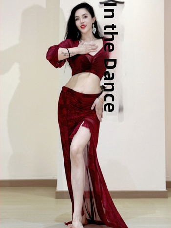 Belly Dance prakses komplekts, Drukāta sietiņa materiāls, Vasara 2025, Poliestera audums (30–50%), Elegants stils