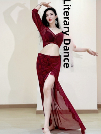 Belly Dance prakses komplekts, Drukāta sietiņa materiāls, Vasara 2025, Poliestera audums (30–50%), Elegants stils