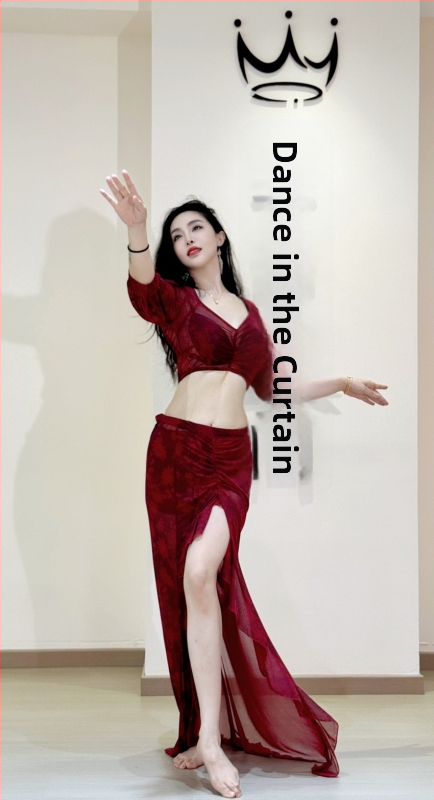 Belly Dance prakses komplekts, Drukāta sietiņa materiāls, Vasara 2025, Poliestera audums (30–50%), Elegants stils