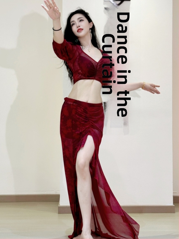 Belly Dance prakses komplekts, Drukāta sietiņa materiāls, Vasara 2025, Poliestera audums (30–50%), Elegants stils