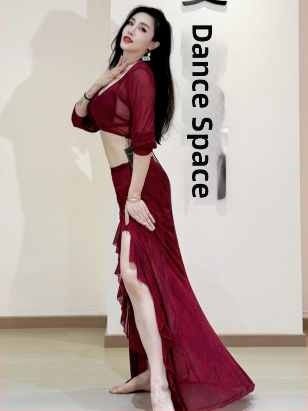 Belly Dance prakses komplekts, Drukāta sietiņa materiāls, Vasara 2025, Poliestera audums (30–50%), Elegants stils