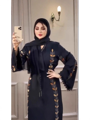 Ženska Abaya haljina, duga A-line, V izrez, Tencel (Lyocell) tkanina, 90–95% sastav, proljeće 2025