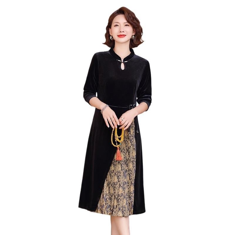 Patchwork ruha, Peach gallér, hosszú ujjú, közepes hosszúságú, poliészter anyag